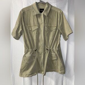 Liverpool Los Angeles Short Sleeve Cargo Jacket Sagebush Green Size L